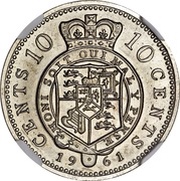 10 Cents - Elizabeth II Decimal Pattern, United Kingdom, 1961 reverse image
