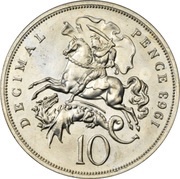 10 Decimal Pence Uniface Pattern obverse image