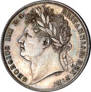 ½ Crown - George IV 1st portrait; 1st reverse obverse image