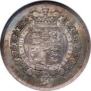 ½ Crown - George IV 1st portrait; 2nd reverse, United Kingdom, 1823-1824 reverse image