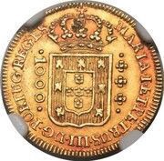 1000 Réis - Maria I and Pedro III Lisbon and Rio de Janeiro Mints obverse image