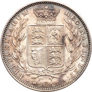 ½ Crown - Victoria 1st portrait; 1st type, United Kingdom, 1839-1864 reverse image