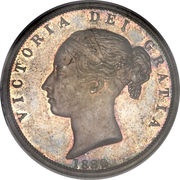 ½ Crown - Victoria 1st portrait; 2nd type obverse image