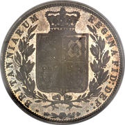 ½ Crown - Victoria 1st portrait; 2nd type, United Kingdom, 1874-1887 reverse image
