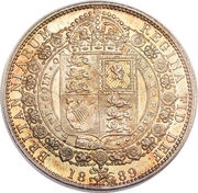 ½ Crown - Victoria 2nd portrait, United Kingdom, 1887-1892 reverse image