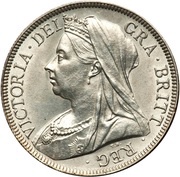 ½ Crown - Victoria 3rd portrait obverse image
