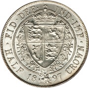 ½ Crown - Victoria 3rd portrait, United Kingdom, 1893-1901 reverse image