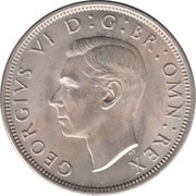 ½ Crown - George VI 2nd type; with 'IND:IMP' obverse image