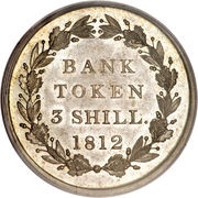 3 Shillings - George III Bank of England Token, United Kingdom, 1812-1816 reverse image