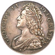 1 Crown - George II Young bust obverse image
