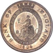 1 Dollar - George III Bank of England Token, United Kingdom, 1804 reverse image