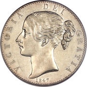 1 Crown - Victoria 1st portrait obverse image