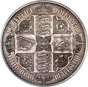 1 Crown - Victoria 'Gothic' type, United Kingdom, 1847-1853 reverse image