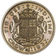 1 Crown - Edward VIII Pattern, United Kingdom, 1937 reverse image