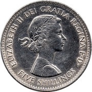 5 Shillings - Elizabeth II British Exhibition obverse image