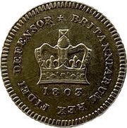 ⅓ Guinea - George III, United Kingdom, 1801-1803 reverse image