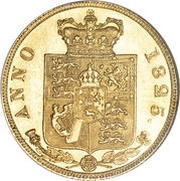 ½ Sovereign - George IV 2nd reverse, United Kingdom, 1823-1825 reverse image