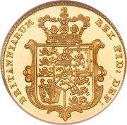 ½ Sovereign - George IV, United Kingdom, 1826-1828 reverse image