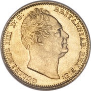 ½ Sovereign - William IV small type obverse image