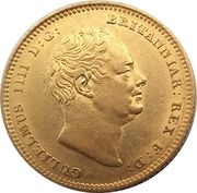 ½ Sovereign - William IV large type obverse image
