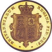 ½ Sovereign - Victoria 1st portrait, United Kingdom, 1838-1885 reverse image
