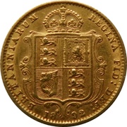 ½ Sovereign - Victoria 2nd portrait, United Kingdom, 1887-1893 reverse image