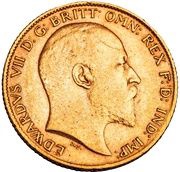 ½ Sovereign - Edward VII obverse image
