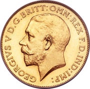 ½ Sovereign - George V obverse image