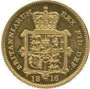 1 Sovereign - George III Pattern, United Kingdom, 1816 reverse image