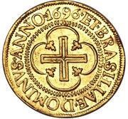 2000 Réis - Pedro II Narrow Crown; Bahia Mint, Brazil, 1696-1697 reverse image