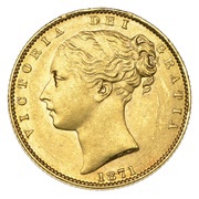 1 Sovereign - Victoria 1st portrait; Shield obverse image