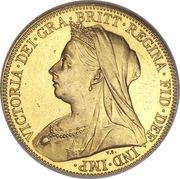 1 Sovereign - Victoria 3rd portrait obverse image