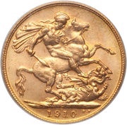 1 Sovereign - Edward VII Ottawa mint, United Kingdom, 1908-1910 reverse image