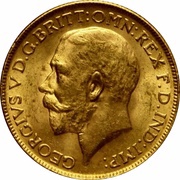 1 Sovereign - George V Bombay mint obverse image