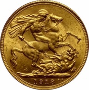 1 Sovereign - George V Bombay mint, United Kingdom, 1918 reverse image