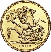 1 Sovereign - George VI, United Kingdom, 1937 reverse image