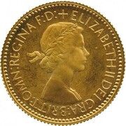 1 Sovereign - Elizabeth II 1st portrait; Pattern obverse image
