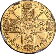 1 Guinea - George I 4th portrait, United Kingdom, 1716-1723 reverse image