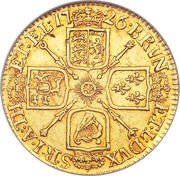 1 Guinea - George I 5th portrait, United Kingdom, 1723-1727 reverse image