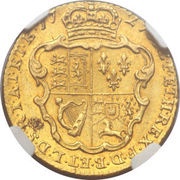 1 Guinea - George II 1st young portrait, United Kingdom, 1727-1728 reverse image