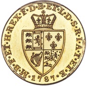 1 Guinea - George III 5th portrait; 'Spade' Guinea, United Kingdom, 1787-1799 reverse image