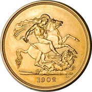 5 Pounds - Edward VII, United Kingdom, 1902 reverse image