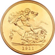 5 Pounds - George V, United Kingdom, 1911 reverse image