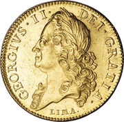 5 Guineas - George II Older portrait obverse image
