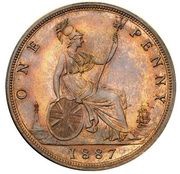 1 Penny - Victoria Jubilee Head; Pattern reverse image