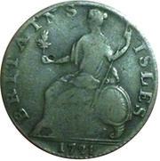 ½ Penny George Ruled - Britains Isles reverse image