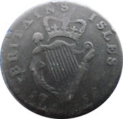 ½ Penny George Rules - Britains Isles, United Kingdom, 1756 reverse image