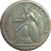 ½ Penny Louis the Sixteenth - Britons Happy Isle, United Kingdom, 1760-1797 reverse image