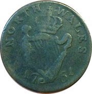 ½ Penny Long Live The King - North Wales, United Kingdom, 1761 reverse image