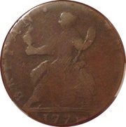 ½ Penny George Gordon - Britannia, United Kingdom, 1771 reverse image